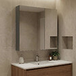 HABITAT ET JARDIN - Meuble Salle de Bain avec Miroir "Bari 60" - 60 x 16 x 66 cm - Matte Anthracite - vignette