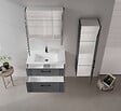 HABITAT ET JARDIN - Meuble Salle de Bain avec Miroir "Bari 80" - 75 x 16 x 66 cm - Matte Anthracite - vignette