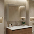 HABITAT ET JARDIN - Meuble Salle de Bain avec Miroir "Arno 80" - 79 x 16 x 66 cm - Cashmere - vignette