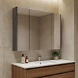 HABITAT ET JARDIN - Meuble Salle de Bain avec Miroir "Arno 100" - 100 x 16 x 66 cm - Grey / Anthracite - vignette