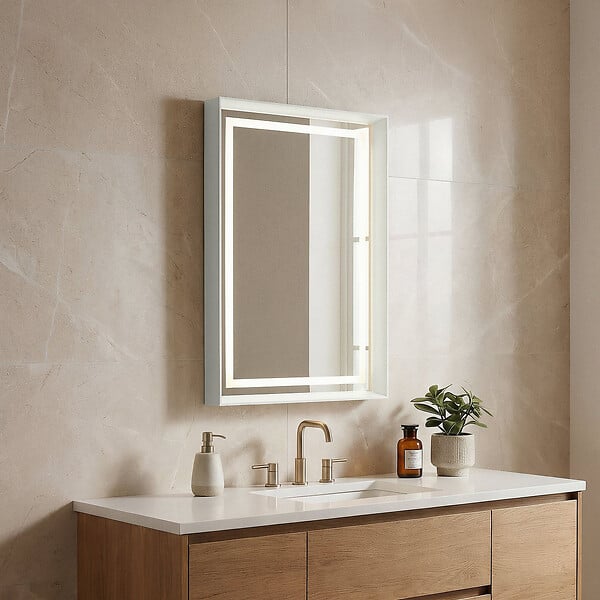 HABITAT ET JARDIN - Miroir Décoratif en Bois "Craft 60 x 90 v2" - 60 x 10 x 90 cm - Matte Cashmere - large