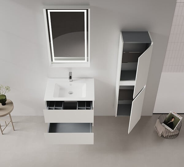 HABITAT ET JARDIN - Miroir Décoratif en Bois "Craft 60 x 90 v2" - 60 x 10 x 90 cm - Matte Cashmere - large
