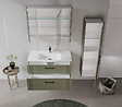 HABITAT ET JARDIN - Meuble Salle de Bain avec Miroir "Bari 100" - 97 x 16 x 66 cm - Matte Green - vignette