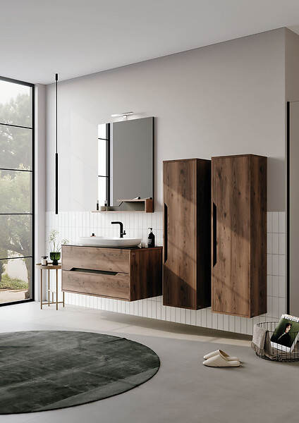 HABITAT ET JARDIN - Miroir Décoratif en Bois "Galia 80" - 60 x 14 x 100 cm - Dark Walnut - large