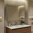 HABITAT ET JARDIN - Meuble Salle de Bain avec Miroir "Bari 80" - 75 x 16 x 66 cm - Matte Cashmere - vignette