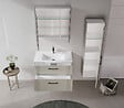 HABITAT ET JARDIN - Meuble Salle de Bain avec Miroir "Bari 80" - 75 x 16 x 66 cm - Matte Cashmere - vignette