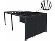 HABITAT ET JARDIN - Pergola bioclimatique avec 9 persiennes en aluminium "Kensington" - 3 x 6 m - Gris - vignette