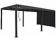 HABITAT ET JARDIN - Pergola bioclimatique avec rideau en aluminium "Kensington" - 3 x 6 m - Gris - vignette