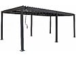 HABITAT ET JARDIN - Pergola bioclimatique avec rideau en aluminium "Kensington" - 3 x 6 m - Gris - vignette
