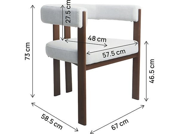 HABITAT ET JARDIN - Fauteuil de salle à manger imitation bois "Neora" - Gris clair - large