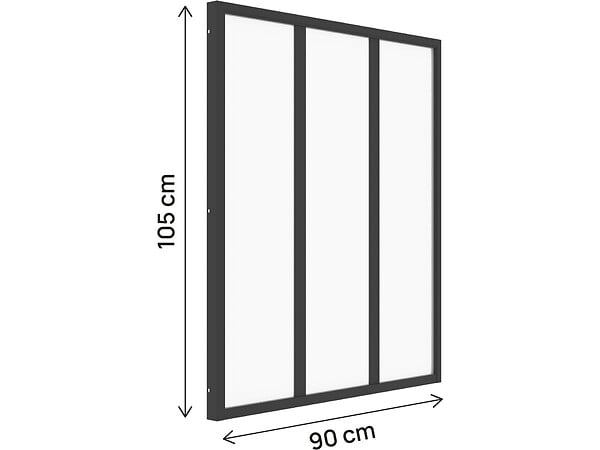 HABITAT ET JARDIN - Verrière atelier en aluminium "Panorama" - 90 x 105 cm - Noir - large