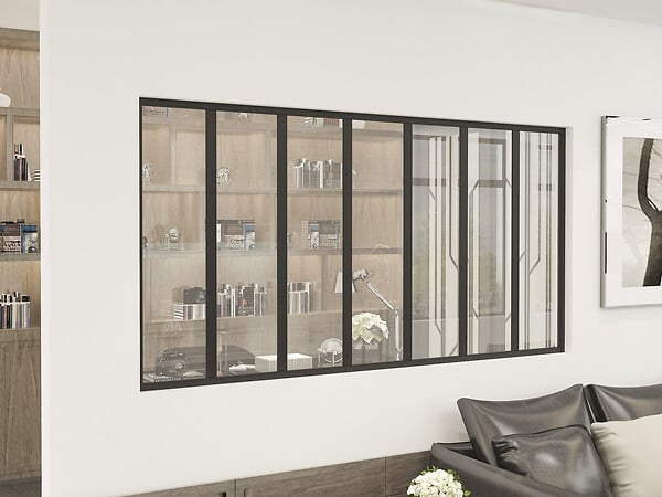 HABITAT ET JARDIN - Verrière atelier en aluminium "Panorama" - 210 x 105 cm - Noir - large