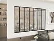 HABITAT ET JARDIN - Verrière atelier en aluminium "Panorama" - 210 x 130 cm - Noir - vignette