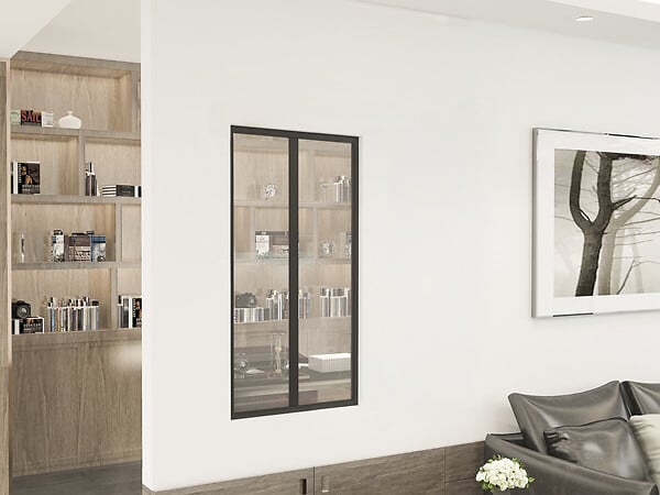 HABITAT ET JARDIN - Verrière atelier en aluminium "Panorama" - 60 x 105 cm - Noir - large