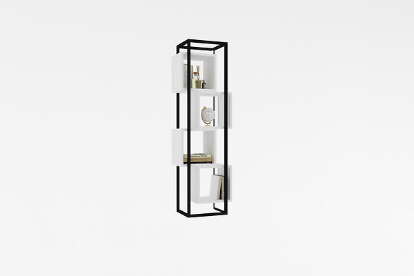 HABITAT ET JARDIN - Bibliothèque en bois "Rabant" - 44 x 29 x 140 cm - Blanc - large