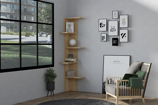 HABITAT ET JARDIN - Bibliothèque en bois "Bled" - 40 x 21 x 160 cm - Beige - large