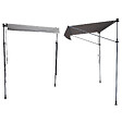 HAPPY GARDEN - Store banne pour balcon CHENE 2 × 1,2m - Toile grise et structure grise - vignette