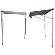 HAPPY GARDEN - Store banne pour balcon CHENE 3 × 1,2m - Toile grise et structure grise - vignette
