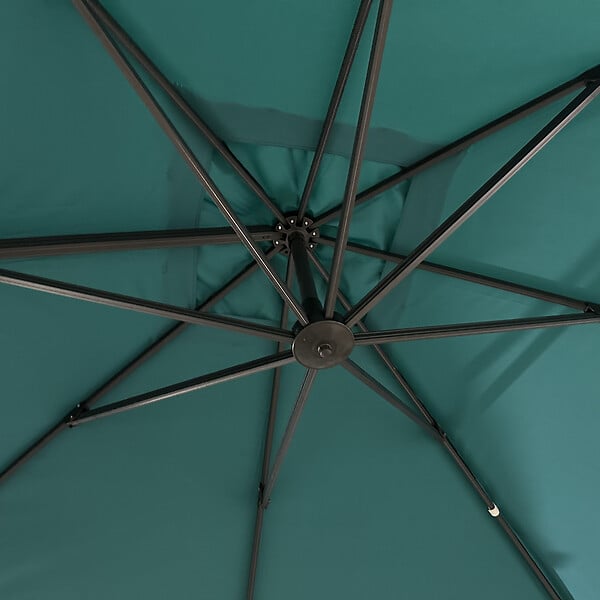 HAPPY GARDEN - Parasol déporté MOLOKAI carré 3x3m bleu + housse - large