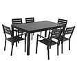 HAPPY GARDEN - Salon de jardin extensible 10 places de 180/300cm aluminium anthracite VENEZIA - vignette