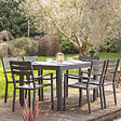 HAPPY GARDEN - Salon de jardin extensible 10 places de 180/300cm aluminium anthracite VENEZIA - vignette