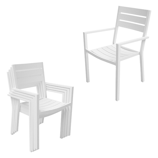 HAPPY GARDEN - Salon de jardin VENEZIA extensible 180/300 en aluminium 10 places - blanc - large