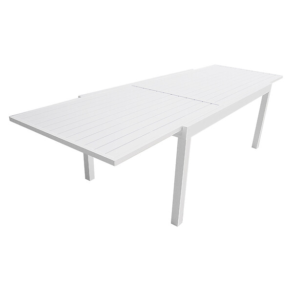 HAPPY GARDEN - Salon de jardin VENEZIA extensible 180/300 en aluminium 10 places - blanc - large
