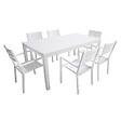 HAPPY GARDEN - Salon de jardin VENEZIA extensible 180/300 en aluminium 10 places - blanc - vignette