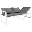 HAPPY GARDEN - Salon de jardin modulable IBIZA en tissu gris 4 places - aluminium blanc - vignette