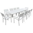 HAPPY GARDEN - Salon de jardin VENEZIA extensible 132/264 en aluminium blanc - 10 places - vignette