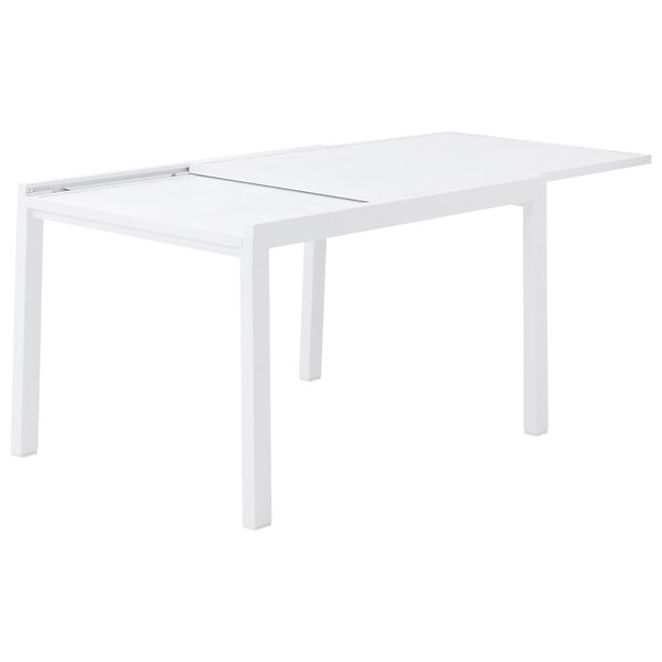 HAPPY GARDEN - Salon de jardin VENEZIA extensible 132/264 en aluminium blanc - 10 places - large