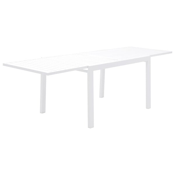 HAPPY GARDEN - Salon de jardin VENEZIA extensible 132/264 en aluminium blanc - 10 places - large