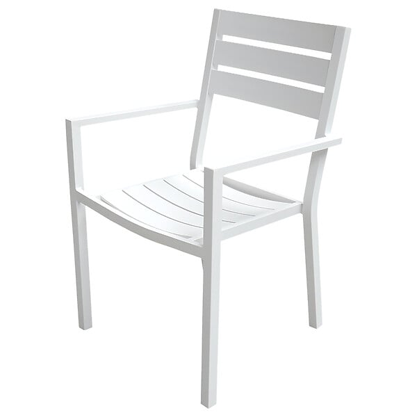 HAPPY GARDEN - Salon de jardin VENEZIA extensible 132/264 en aluminium blanc - 10 places - large