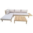 HAPPY GARDEN - Salon de jardin en acacia 4 places PANGKOR - coussins sable - vignette