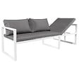HAPPY GARDEN - Salon de jardin modulable IBIZA en tissu gris 7 places - aluminium blanc - vignette