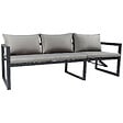 HAPPY GARDEN - Salon de jardin modulable IBIZA en tissu gris 7 places - aluminium anthracite - vignette