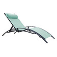 HAPPY GARDEN - Lot de 2 transats GALAPAGOS en textilène vert d'eau - aluminium gris anthracite - vignette