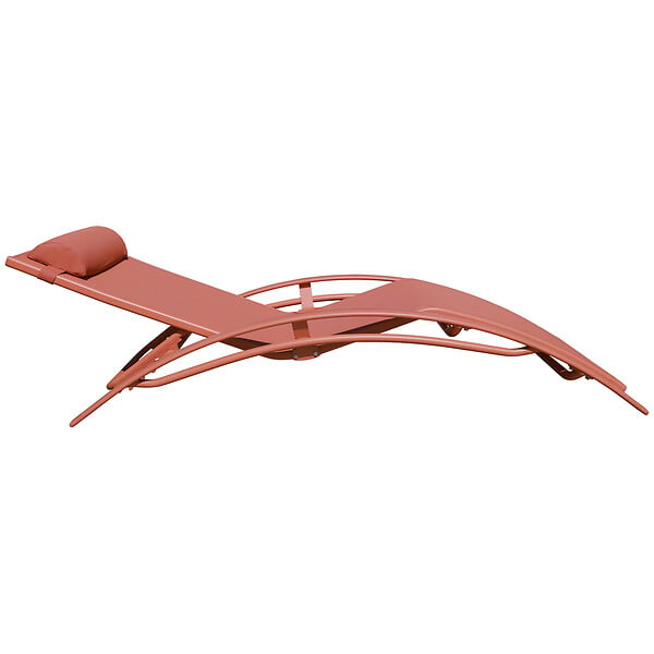 HAPPY GARDEN - Lot de 2 transats GALAPAGOS en textilène terracotta - aluminium terracotta - large