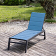 HAPPY GARDEN - Bain de soleil BARBADOS en textilène bleu gris - aluminium anthracite - vignette