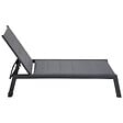 HAPPY GARDEN - Set bain de soleil et table d'appoint BARBADOS en textilène gris - aluminium gris anthracite - vignette
