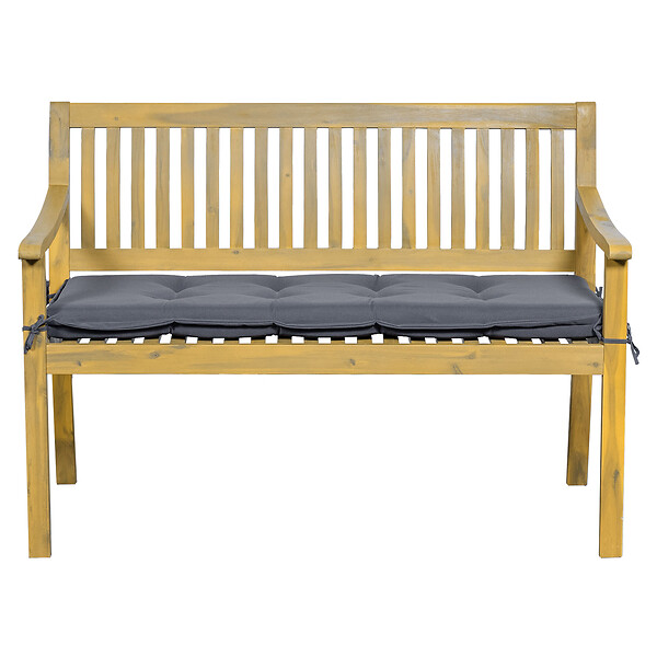 HAPPY GARDEN - Banc en acacia SIMILAN - coussins gris - large
