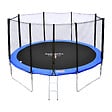 HAPPY GARDEN - Pack Premium Trampoline 370cm réversible bleu / vert PERTH + filet, échelle, bâche et kit d'ancrage - vignette