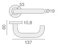 HERACLES - Béquille double JADE sur rosace bec de cane inox 1294 - HERACLES - B-INOX-02 - vignette