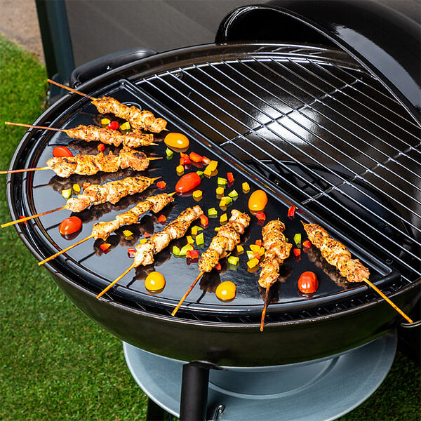 SOMAGIC - Plancha demi-lune en fonte émaillée pour barbecue Kettle - large