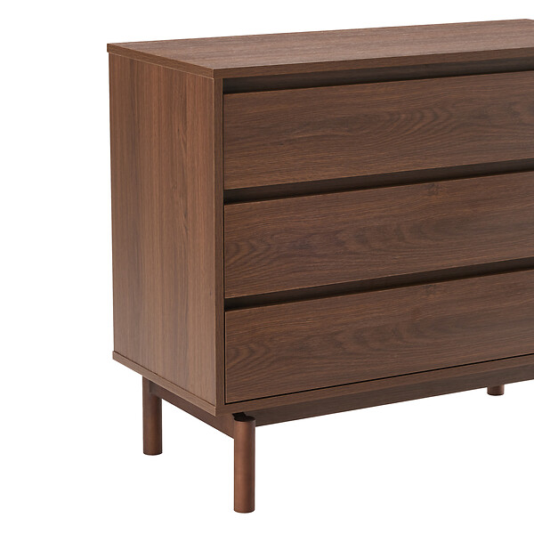 HAPPY GARDEN - Commode en bois foncé 3 tiroirs SARAH - large