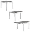HAPPY GARDEN - Salon de jardin LAMPEDUSA extensible en textilène gris 8 places - aluminium blanc - vignette