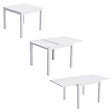 HAPPY GARDEN - Salon de jardin VENEZIA extensible 90/180 en textilène gris 8 places - aluminium blanc - vignette