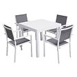 HAPPY GARDEN - Salon de jardin VENEZIA extensible 90/180 en textilène gris 8 places - aluminium blanc - vignette