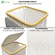 VOUNOT - Panier a linge pliable 100L avec sac intérieur cadre bambou et couvercle beige - vignette