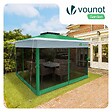 VOUNOT - Tonnelle de jardin exterieure pliable avec moustiquaire 3.6x3.6m vert - vignette